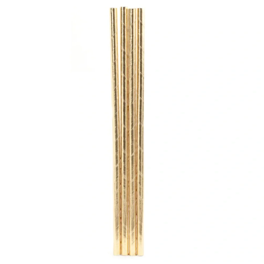 gold paper straws 144 units-NIB